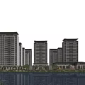 Modern High Rise Residential Buildings With Lake View Water Reflections And Surrounding Trees