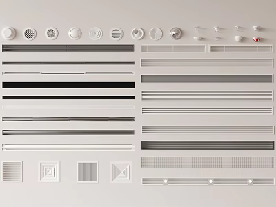 Variety Of Air Vent Designs For HVAC Systems 3d model