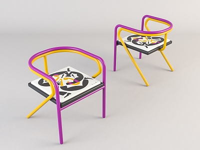 Modern cartoon children's chair 3d model