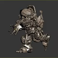 Powerful Mechanical Creature With Metallic Armor Glowing Yellow Core And Complex Design 3d model