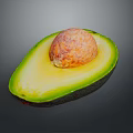 Fresh Halved Avocado With Green Skin Yellow Flesh And Brown Seed