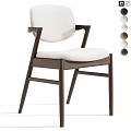 Modern Wooden Frame Dining Chair With Light Colored Seat Backrest And Color Options