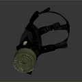 Fire Safety Gas Mask With Full Face Shield And Green Filter Canister