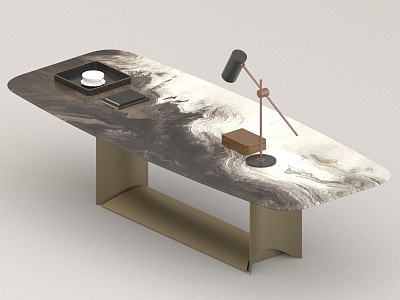 Rock board desk study table 3d model