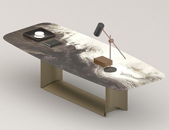 Rock board desk study table 3d model