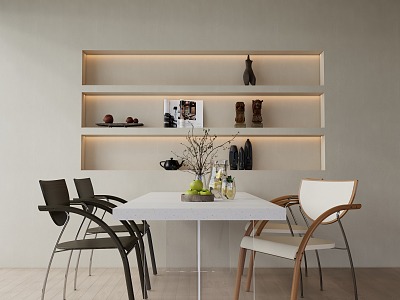 Dining table and chair combination model