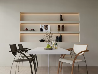 Dining table and chair combination 3d model