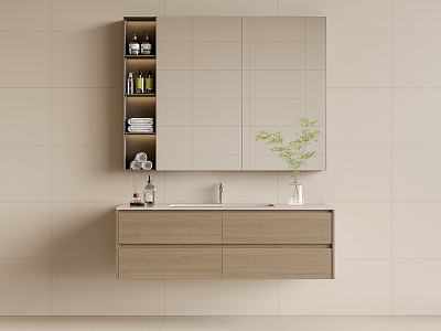 modern sink bathroom cabinet 3d model