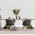 Modern Dining Table and Chair Combination 3d model