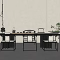 New Chinese Tea Table and Chair Tea Table and Chair Combination 3d model