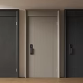 Modern Security Doors with Durable Construction and Secure Locks in Neutral Gray and Beige Tones 3d model