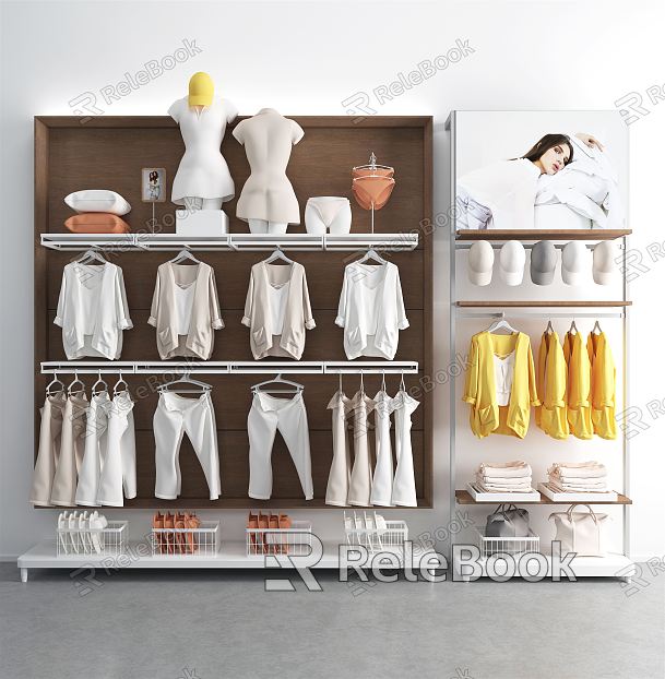 Modern Shelf Garment Wall Panel model