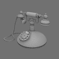 Vintage White Gold Rotary Dial Telephone Classic Retro Digital Device