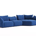 Blue Modern Sectional Sofa With Plush Cushions And Comfortable Modular Design 3d model