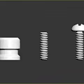 Metal Fasteners Collection Featuring Cylindrical And Round Head Screws On Reflective Surface