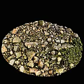 Rocky Terrain With Mixed Size Stones Gravel And Green Mossy Plants