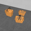 Supermarket Shopping Plastic Basket 3d model