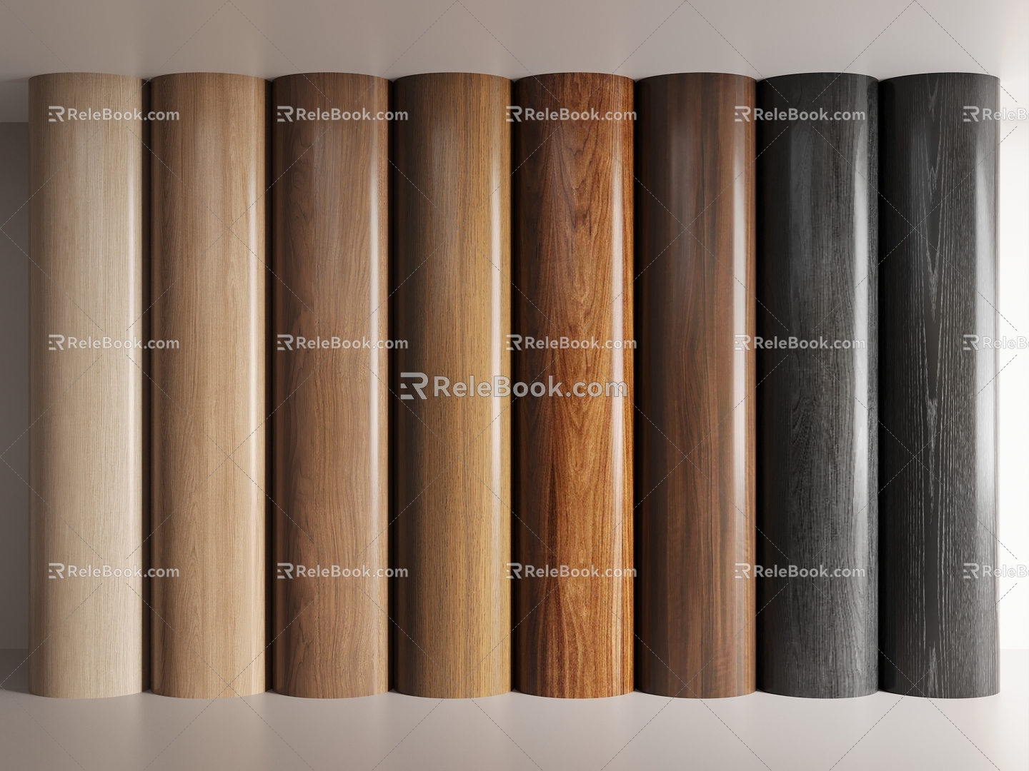 Wood grain clapboard wood veneer 3d model