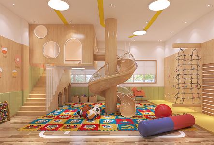 Modern kindergarten sensory system room 3d model