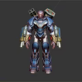 Modern game character war machine mech warrior machine armor mechanical armor 3d model