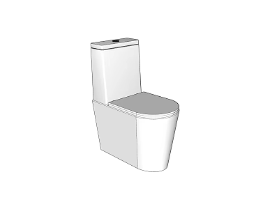 Modern White Ceramic Toilet With Sleek Design And Integrated Water Tank 3d model