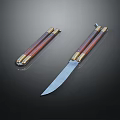 modern dagger switchblade folding knife 3d model