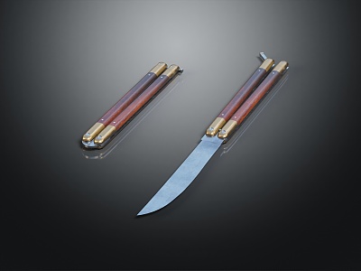 modern dagger switchblade folding knife 3d model