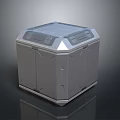 Modern Heavy Duty Hexagonal Gray Equipment Box With Grille Top And Structured Exterior Design