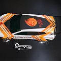 Orange And White Flash Punx Racing Car With Dynamic Design And Large Wheels