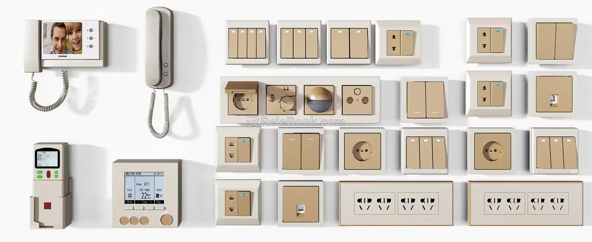 Modern switch intercom phone combination 3d model