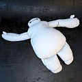 Big White Round Plush Doll With Friendly Face And Soft Stuffed Design 3d model