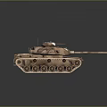 Detailed Military Tank Model With Camouflage Paint Gun Barrel Tracks And Reflective Surface
