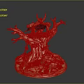 Golden Tree Sculpture Decorative Art Piece With Intricate Branches And Base