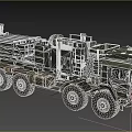 Green Military Utility Vehicle With Multi Wheel Design And Large Equipment Transport