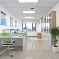 Hospital Building Ward Interior With Beige Walls Green White Curtains Windows And Beds