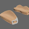 Two Modern Wooden Leisure Chairs With Wave Pattern And Smooth Hollow Structure