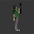 Person In Green Plaid Shirt Drawing Eyeglasses On Black Board With White Marker
