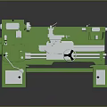 Green Industrial Lathe Machine With Metal Components Control Handles And Stable Base