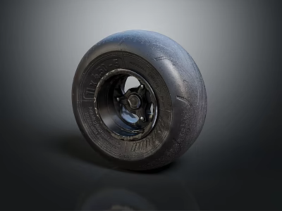 High Quality Automotive Car Tire With Black Rubber And Metal Wheel Rim Design 3d model