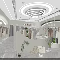 Stylish Clothing Store With White Interior Mannequins Hanging Clothes And Plants