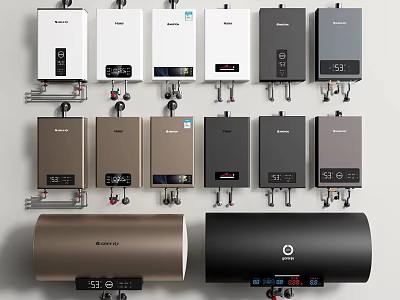Household Electric Water Heaters With Various Styles And Multiple Colors For Home Use 3d model