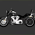 Classic Black Motorcycle With Shiny Chrome Details Black Seat And Headlight