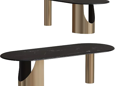 Modern Console Table With Black Marble Top And Gold Metal Legs Modern Design 3d model