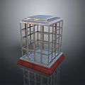 Birdcage With Metal Frame And Red Base For Pet Birds At Home