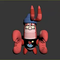 Cartoon Lobster Character With Blue Hat And Glasses Standing