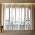 Curtain Cream Wind Curtain Silent Wind Curtain Living Room Curtain Bedroom Curtain Cloth Curtain Gauze Curtain Pleated Curtain Color-matching 3d model