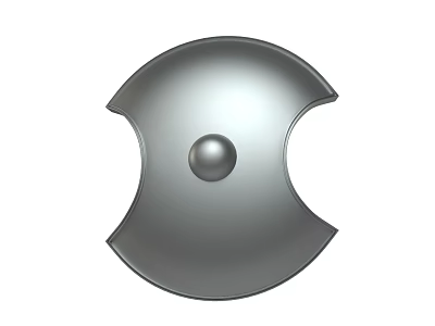 Medieval Weapon Shield With Polished Metal Surface And Central Dome Design 3d model