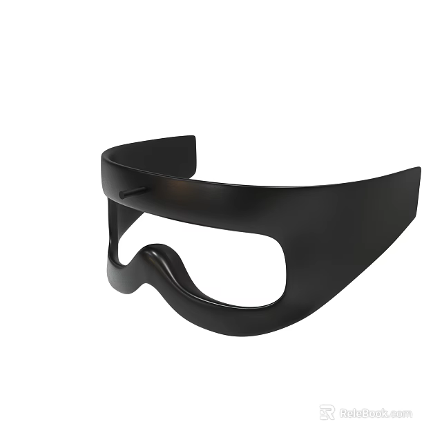Black Safety Goggles With Plastic Frame Lightweight Design For Eye Protection 3d model 