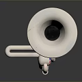 Shiny Silver Trumpet Musical Instrument On Black Background With Reflection