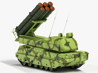 Air Defense Missile System Beech M2 Grizzly Rocket Car Missile Car 3d model